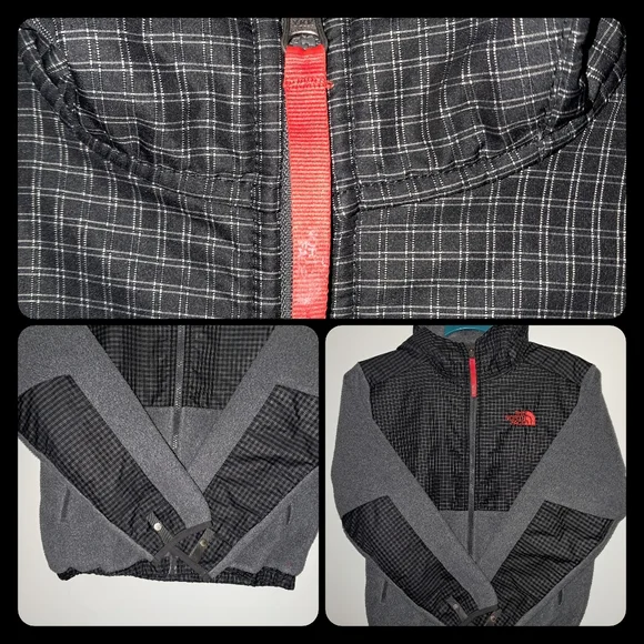The North Face TNF Denali Polartec Fleece Boys Youth Hooded Full Zip Jacket M